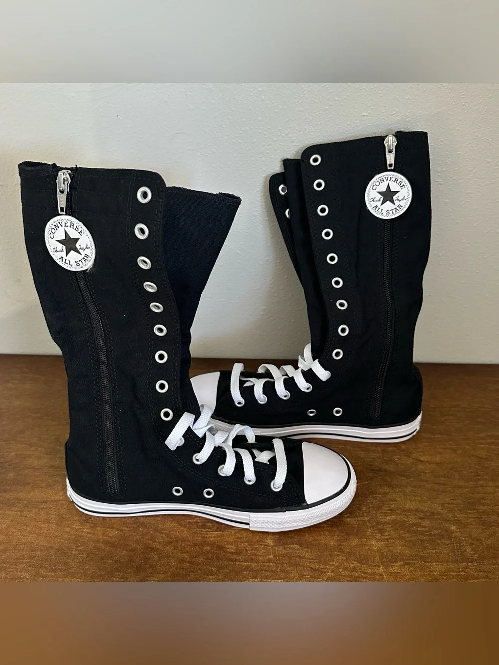 Converse All-Star Chuck Taylor Black Knee High Boots Youth Size 3